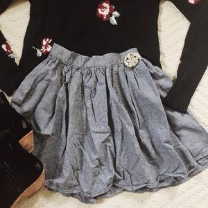 American Apparel grey chambray skirt